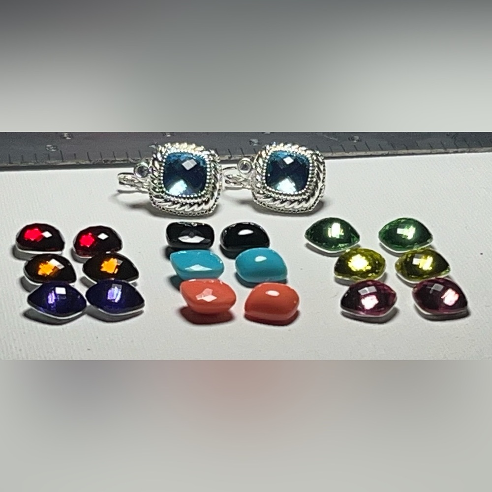 Joan Rivers Classic Collection Silver Tone 10 Earring Interchangeable Set J3